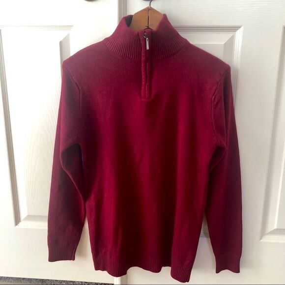 Men’s super soft long sleeved burgundy sweater Med - Picture 1 of 6